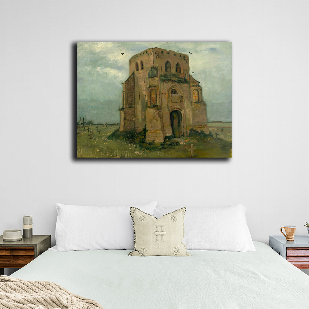 Reproduktion „Der alte Kirchturm in Nuenen“ von Van Gogh, Reproduktion auf Leinwand, Kunstdruck