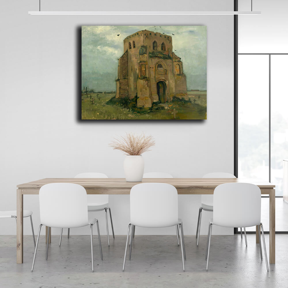 Reproduktion „Der alte Kirchturm in Nuenen“ von Van Gogh, Reproduktion auf Leinwand, Kunstdruck