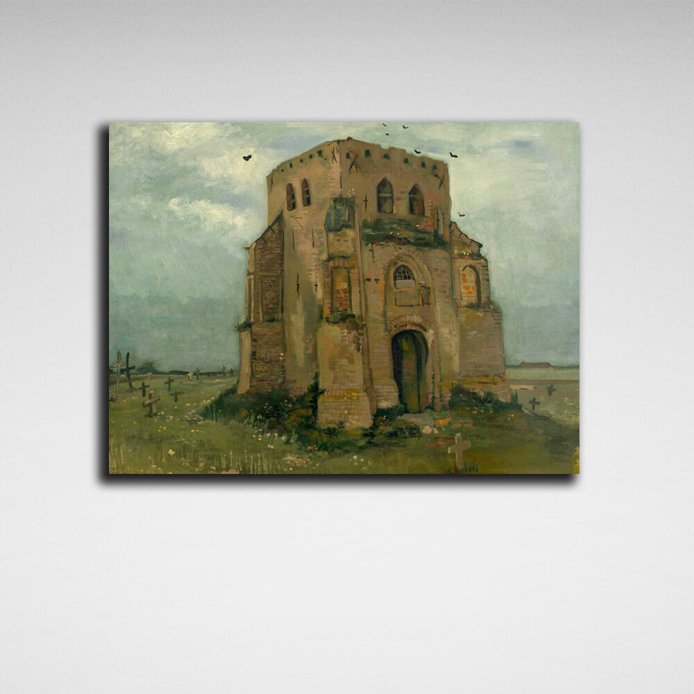 Reproduktion „Der alte Kirchturm in Nuenen“ von Van Gogh, Reproduktion auf Leinwand, Kunstdruck