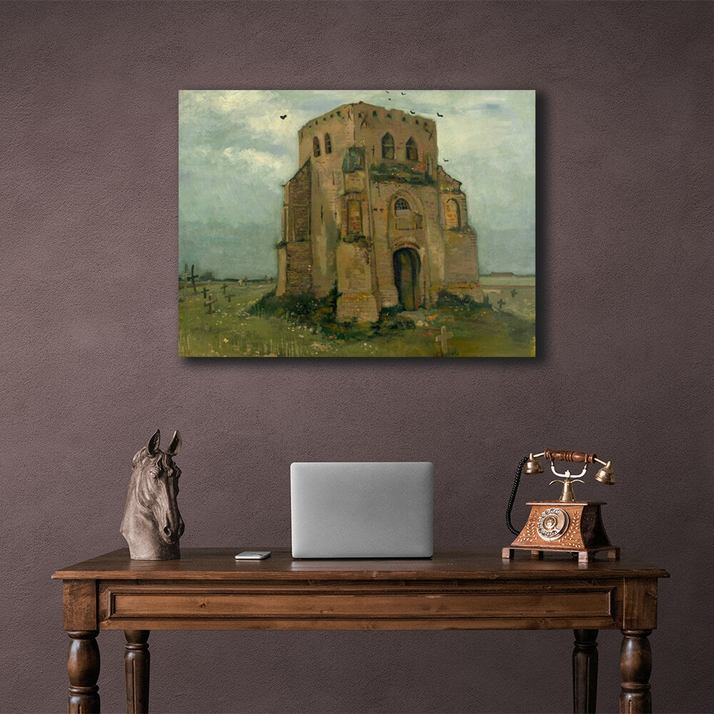 Reproduktion „Der alte Kirchturm in Nuenen“ von Van Gogh, Reproduktion auf Leinwand, Kunstdruck