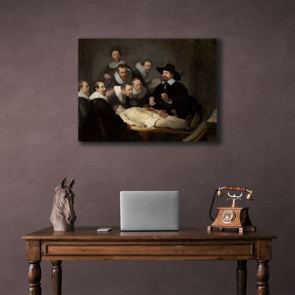 Reproduktion von Dr. Tulps Anatomiestunde, Rembrandt-Reproduktion, Kunstdruck auf Leinwand