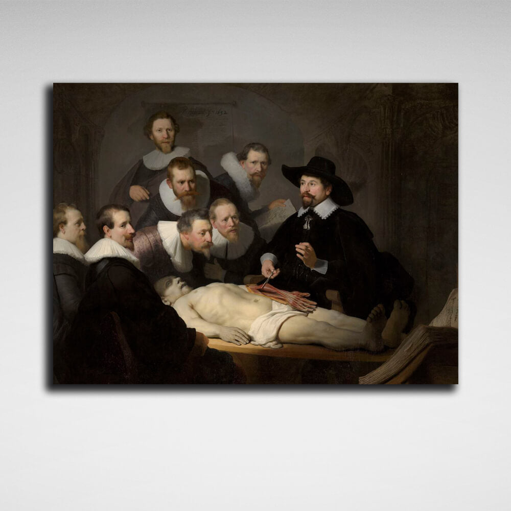 Reproduktion von Dr. Tulps Anatomiestunde, Rembrandt-Reproduktion, Kunstdruck auf Leinwand