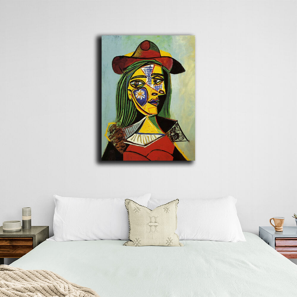 Reproduction Femme au chapeau et col en fourrure Reproduction Canvas Wall Art Print