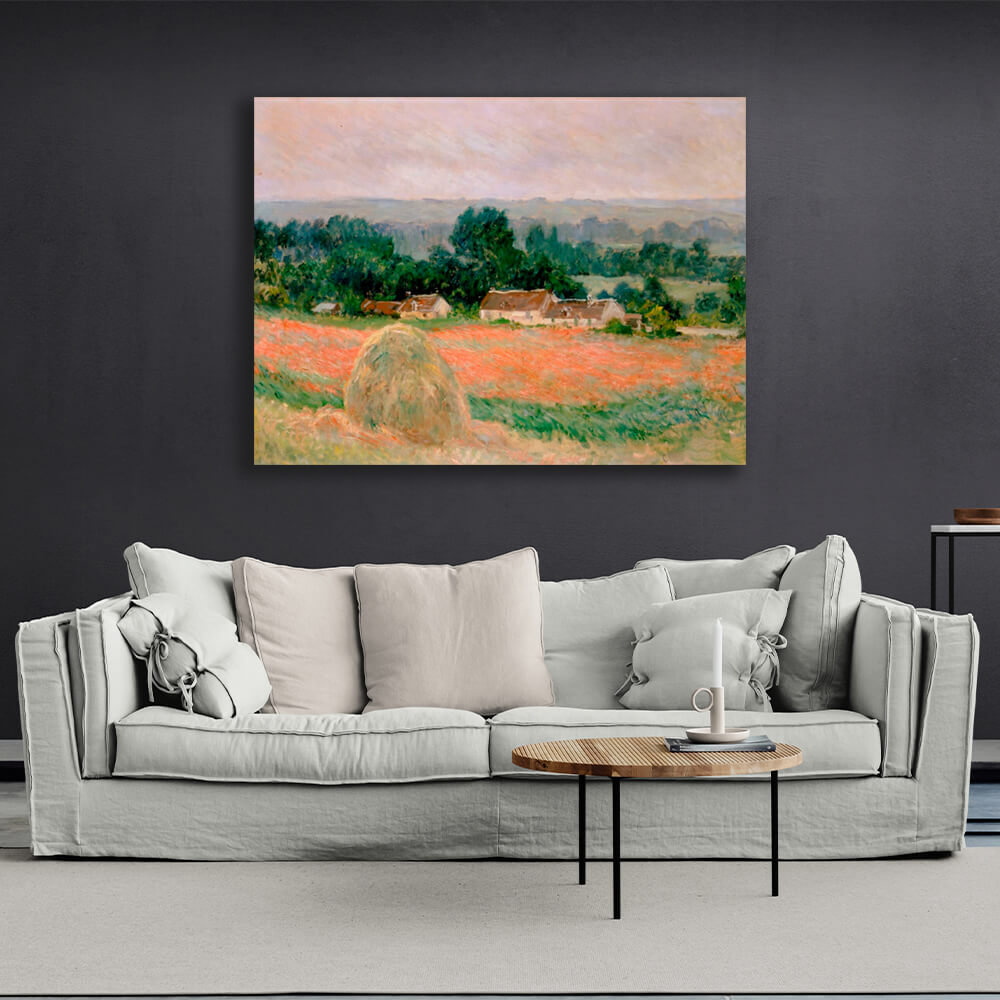 Reproduction Haystack in Giverny Reproduction Canvas Wall Art Print