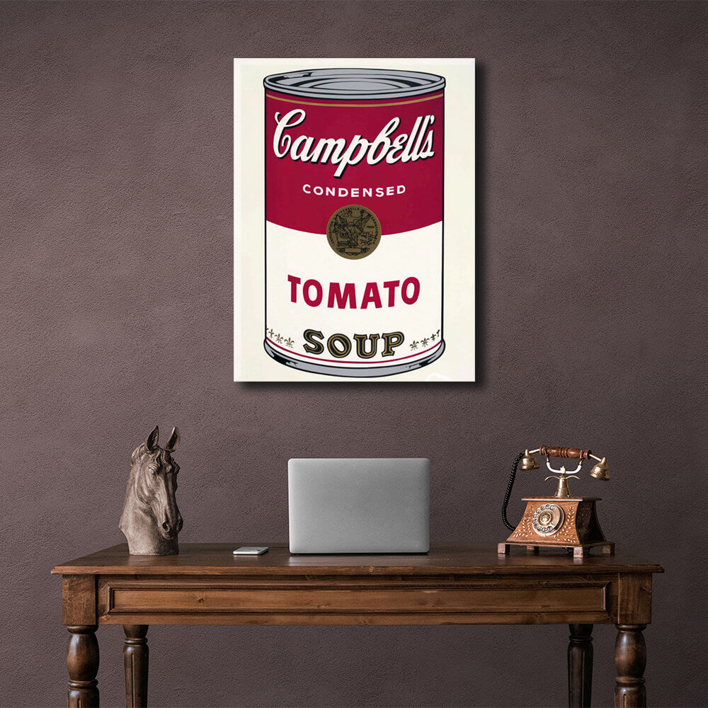 Reproduktion einer Dose Tomatensuppe, Reproduktion, Kunstdruck auf Leinwand, Wandbild