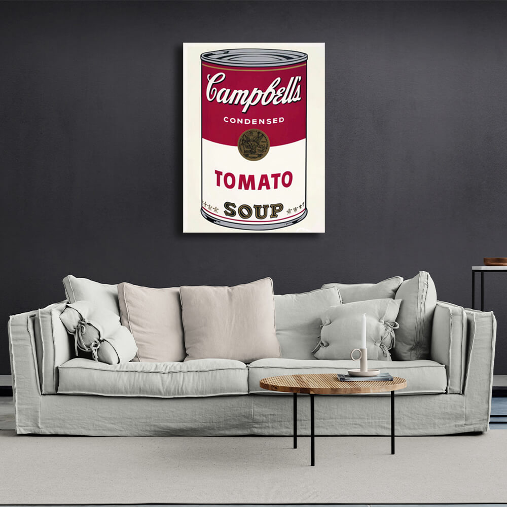 Reproduktion einer Dose Tomatensuppe, Reproduktion, Kunstdruck auf Leinwand, Wandbild