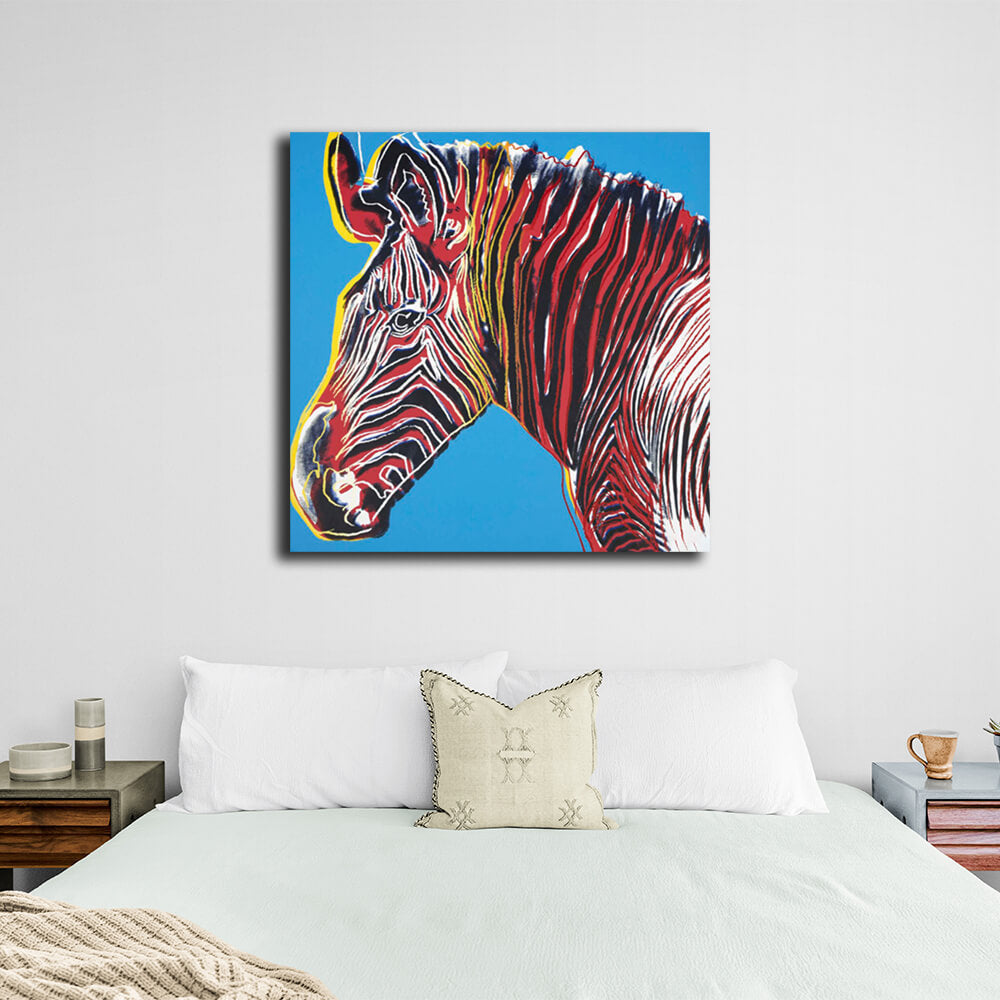 Reproduktion Zebra Pop Art Reproduktion Leinwand Wand Kunstdruck