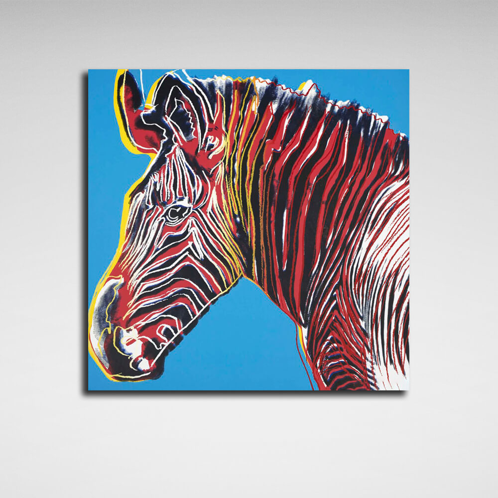 Reproduktion Zebra Pop Art Reproduktion Leinwand Wand Kunstdruck