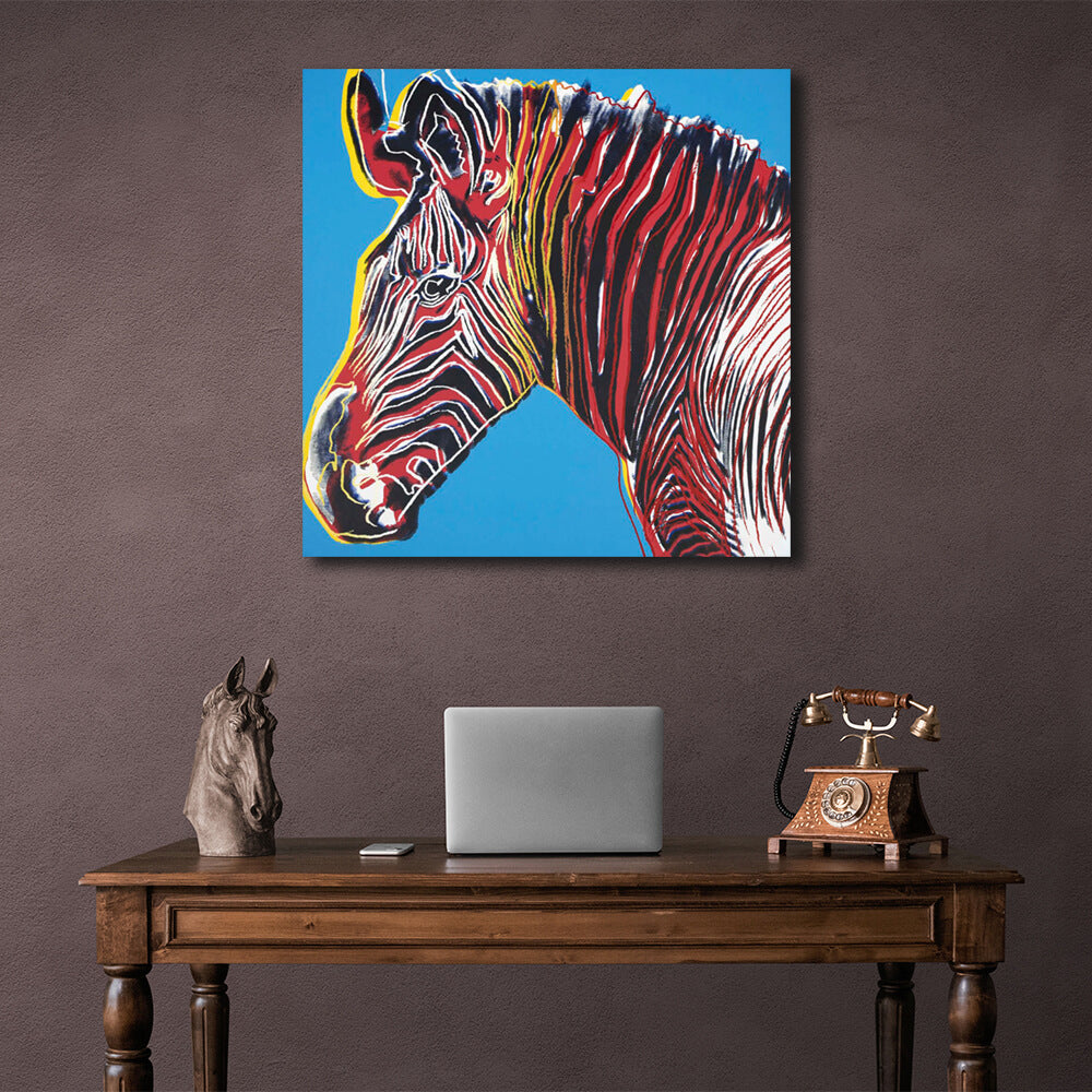 Reproduktion Zebra Pop Art Reproduktion Leinwand Wand Kunstdruck