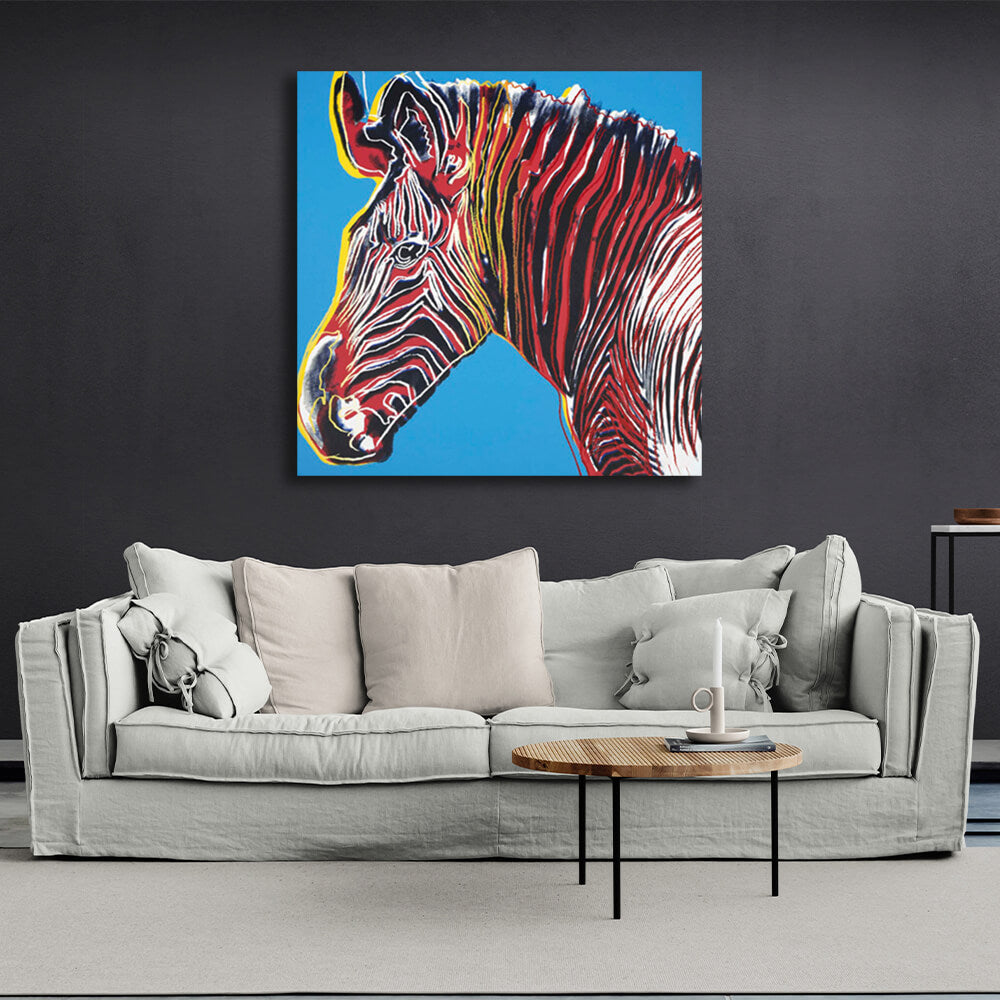 Reproduction Zebra Pop Art Reproduction Canvas Wall Art Print