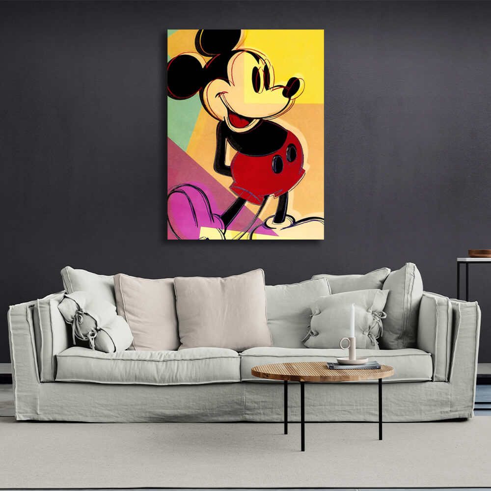 Reproduktion von Mickey Mouse, Reproduktion auf Leinwand, Kunstdruck