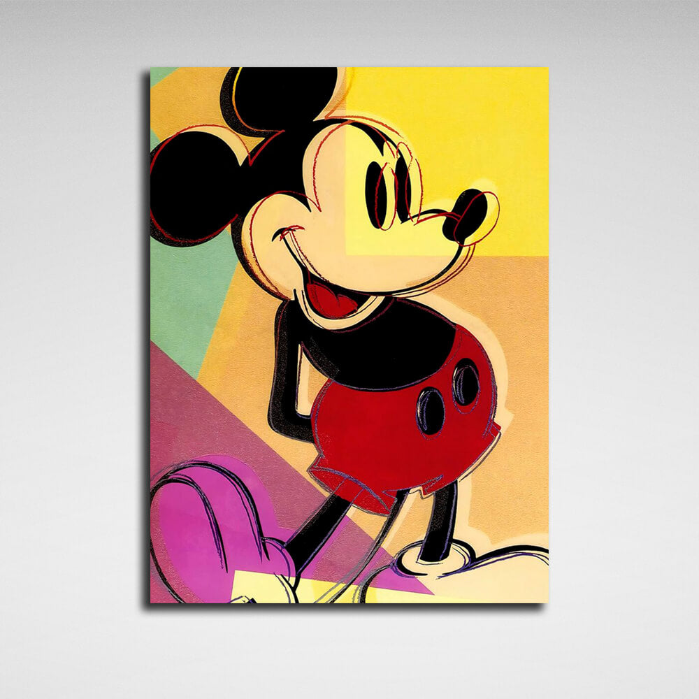 Reproduktion von Mickey Mouse, Reproduktion auf Leinwand, Kunstdruck