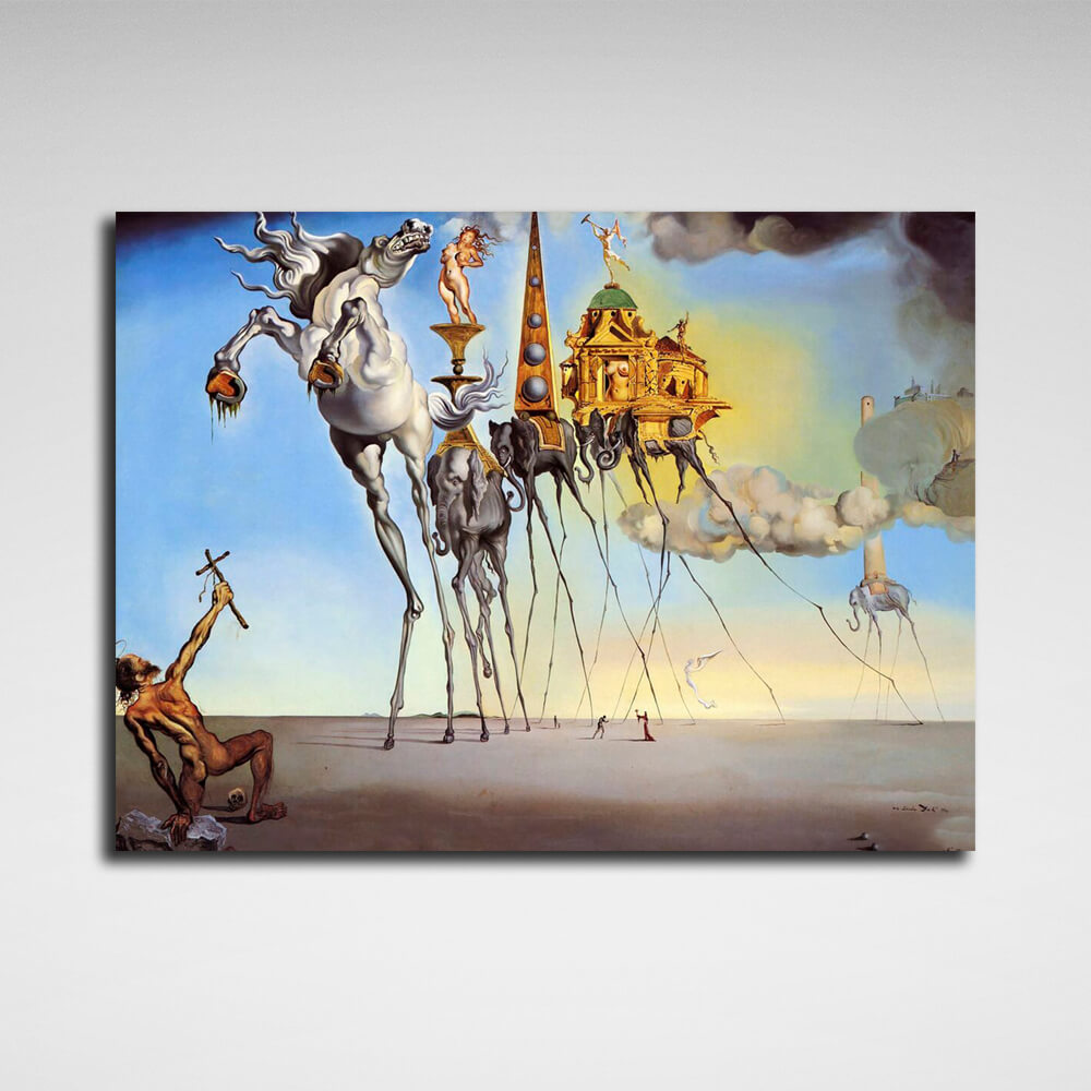 Reproduction The temptation of a saint Reproduction Canvas Wall Art Print