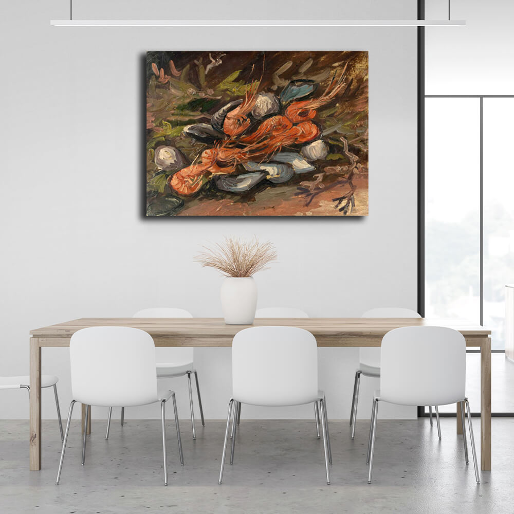 Reproduction Shrimp and mussels Reproduction Canvas Wall Art Print