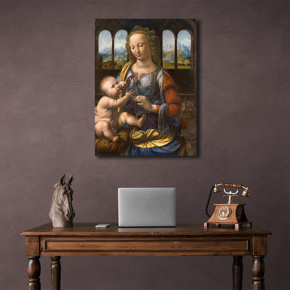 Reproduktion Madonna mit einer Nelke Reproduktion Leinwand Wand Kunstdruck