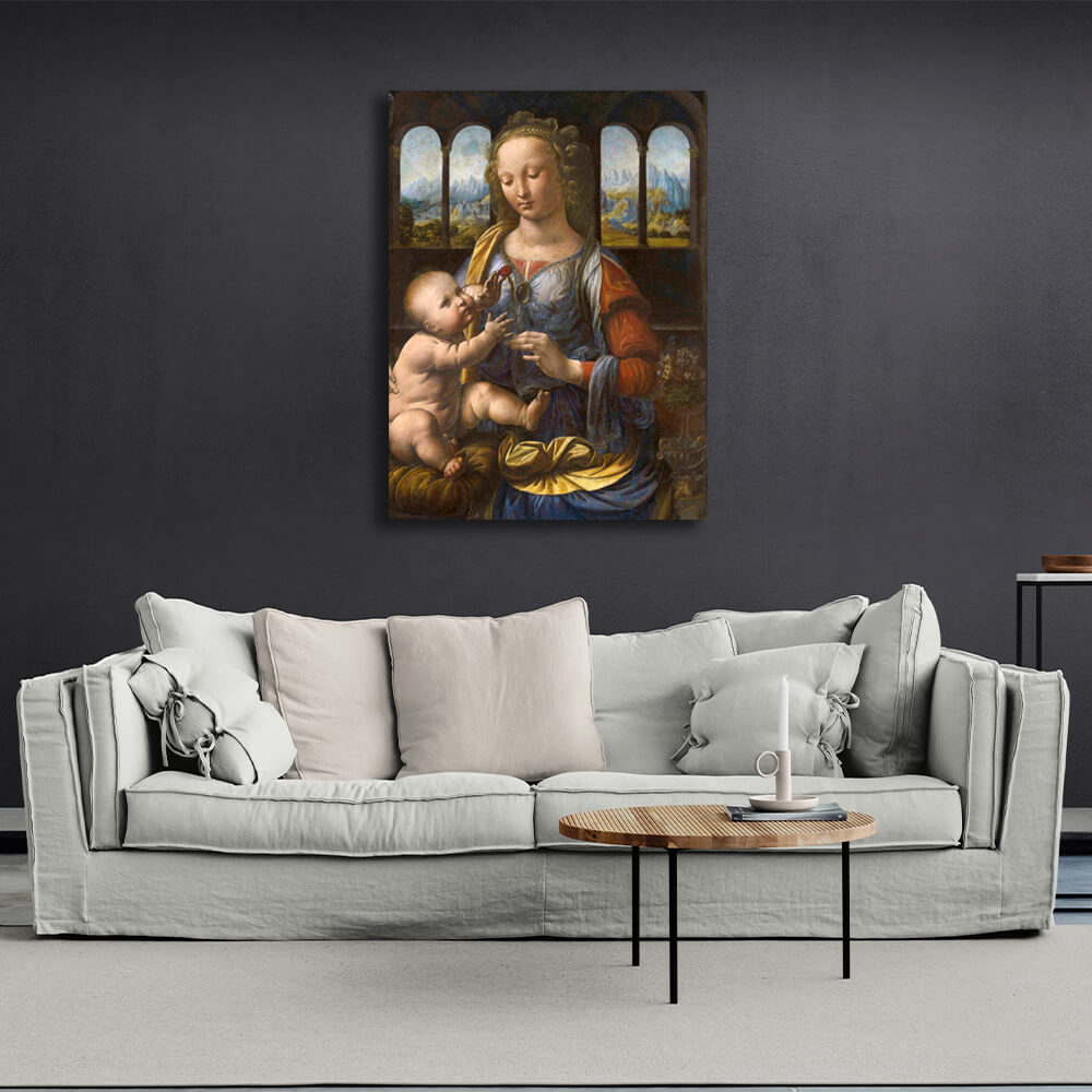 Reproduction Madonna with a carnation Reproduction Canvas Wall Art Print