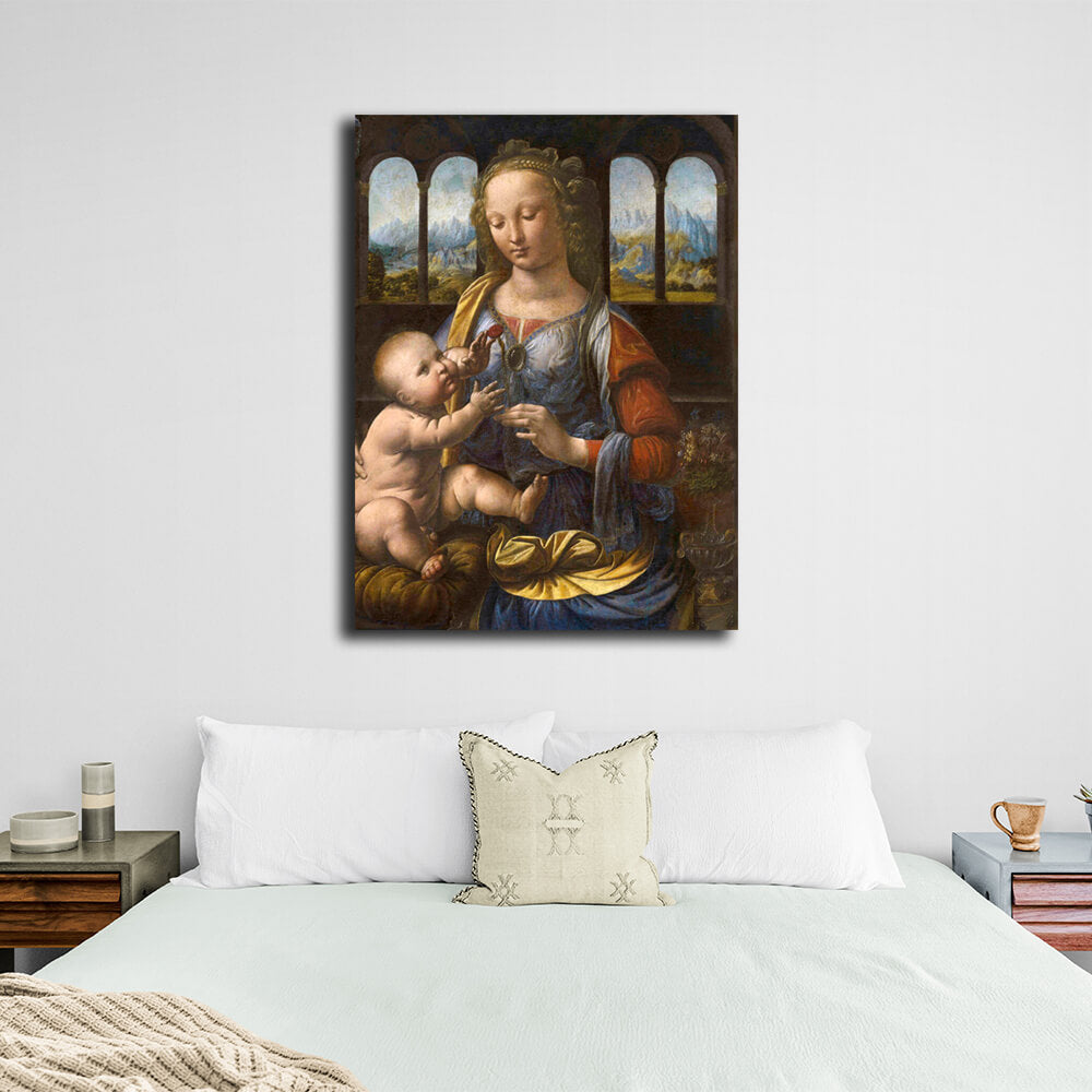 Reproduction Madonna with a carnation Reproduction Canvas Wall Art Print