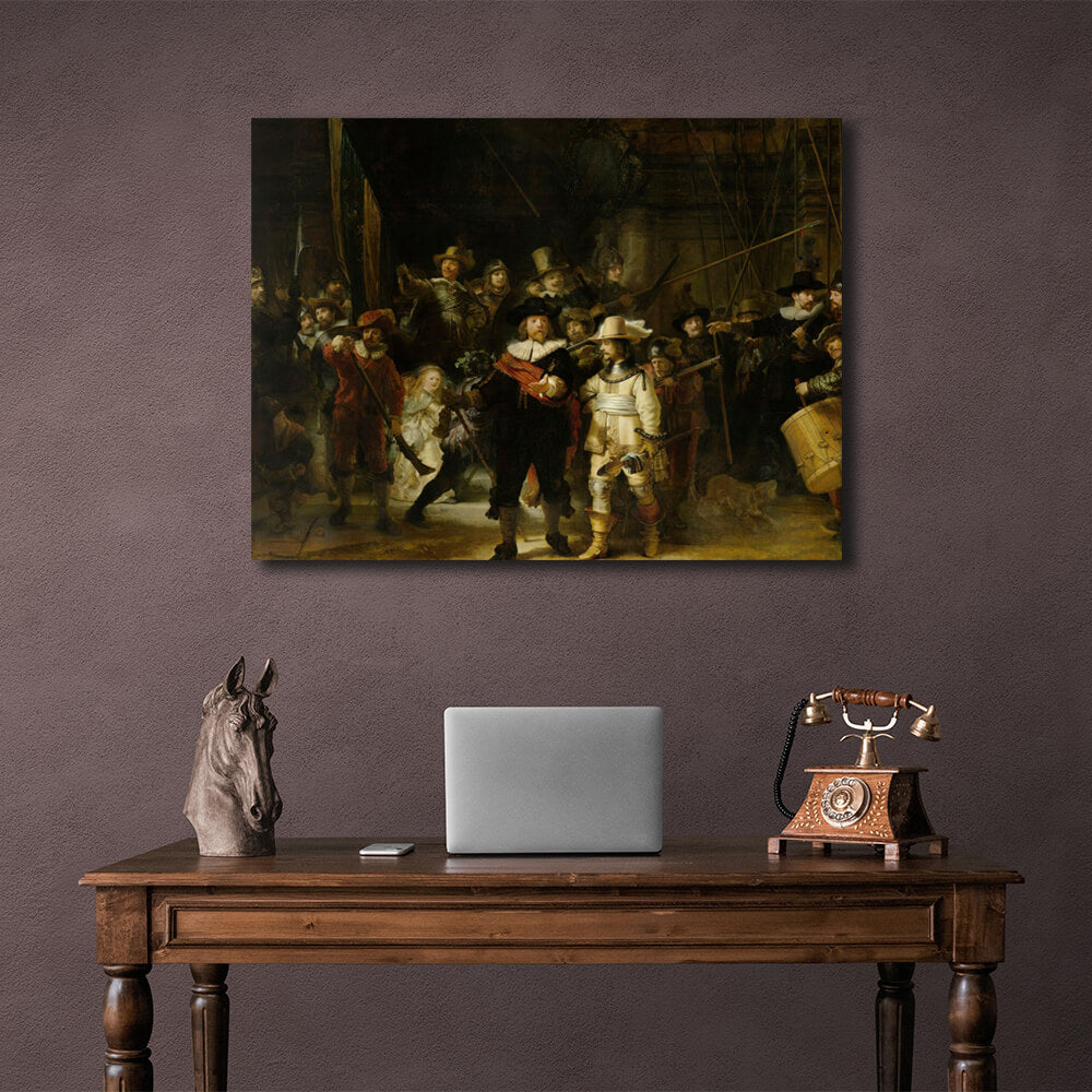 Reproduktion von Nightwatch, Reproduktion auf Leinwand, Kunstdruck