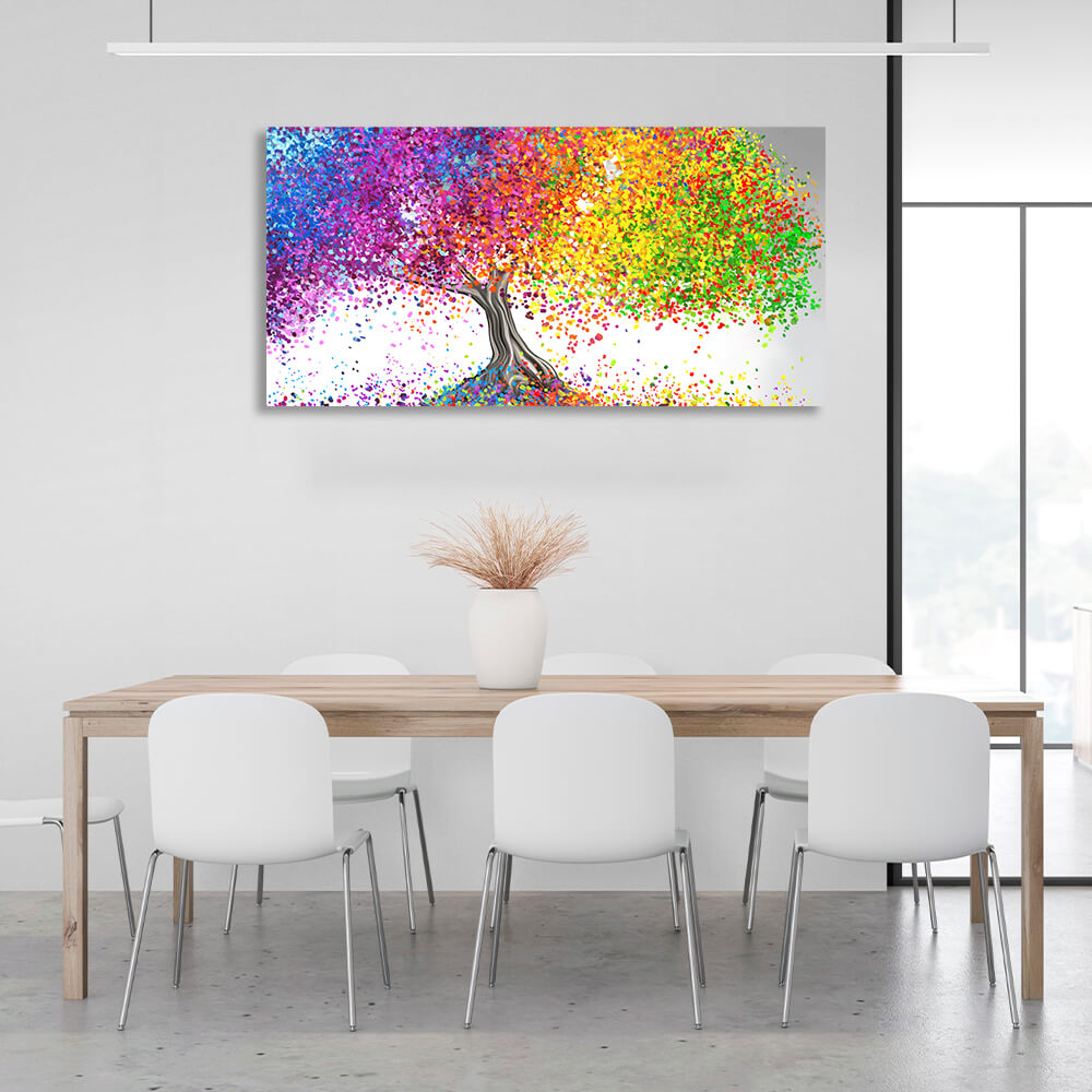 For the home Colored tree Canvas Wall Art Print