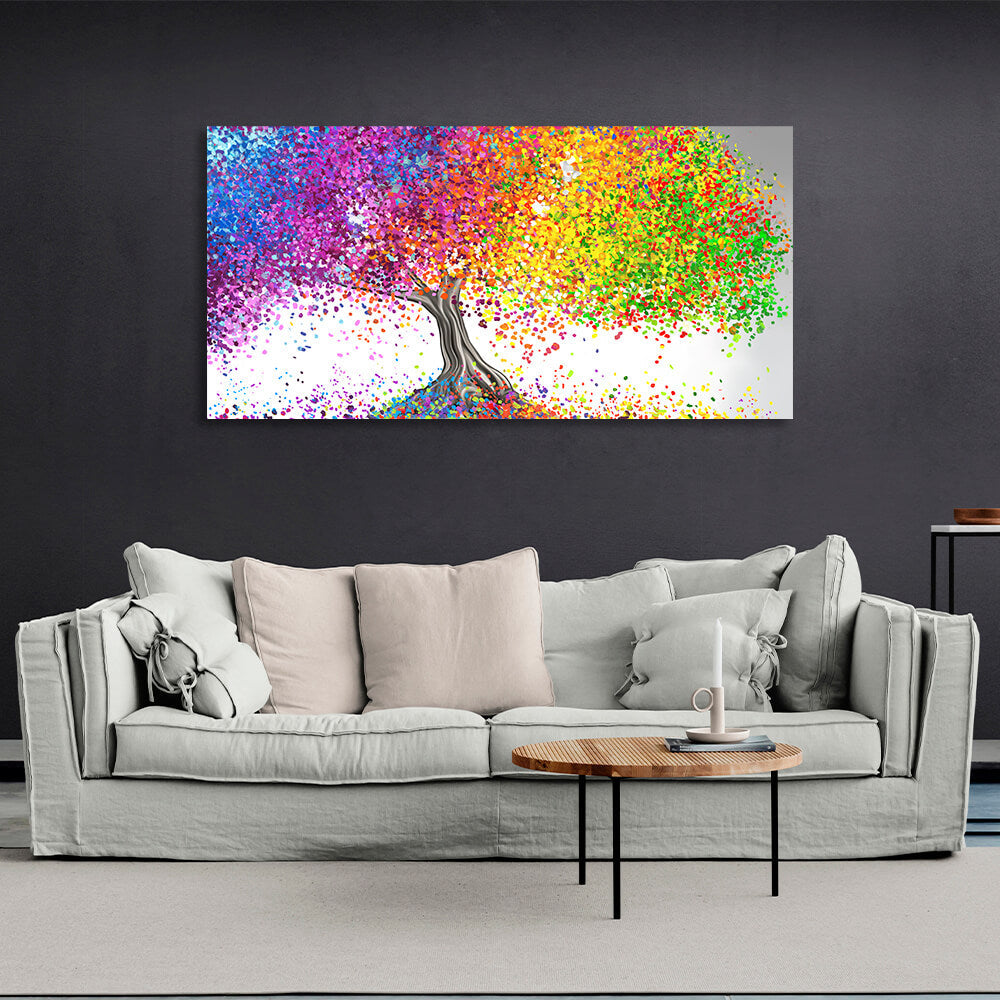 For the home Colored tree Canvas Wall Art Print