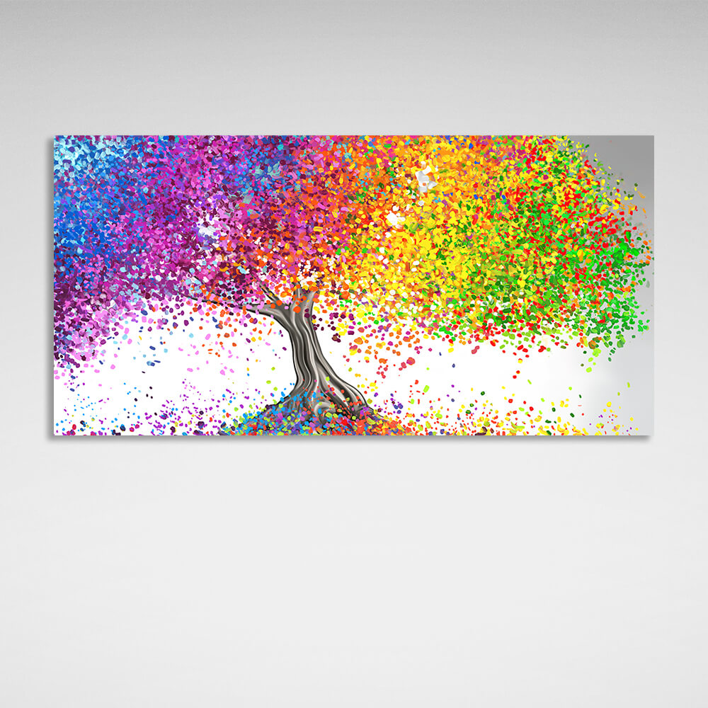 For the home Colored tree Canvas Wall Art Print