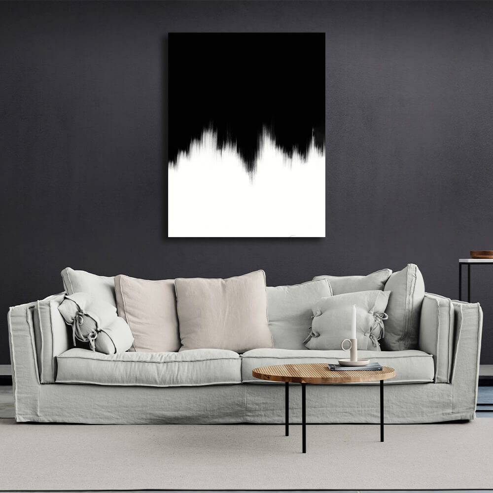 Abstraction Noir Blanc Canvas Wall Art Print