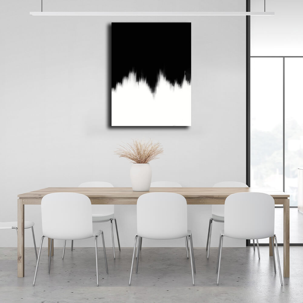 Abstraction Noir Blanc Canvas Wall Art Print