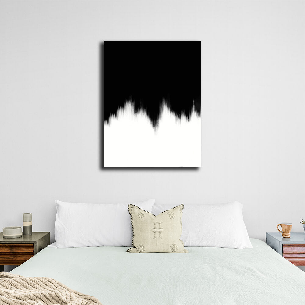 Abstraction Noir Blanc Canvas Wall Art Print