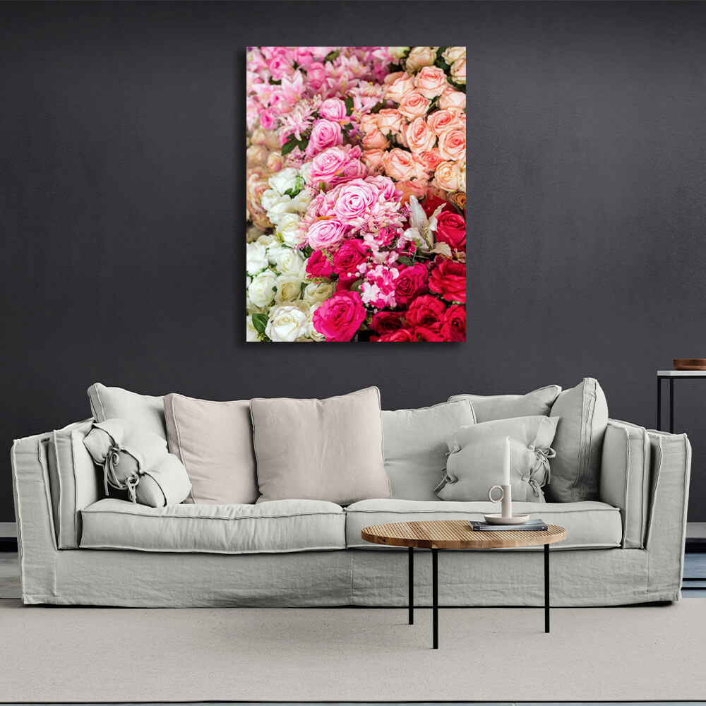 Interior Bouquet of Roses Canvas Wall Art Print