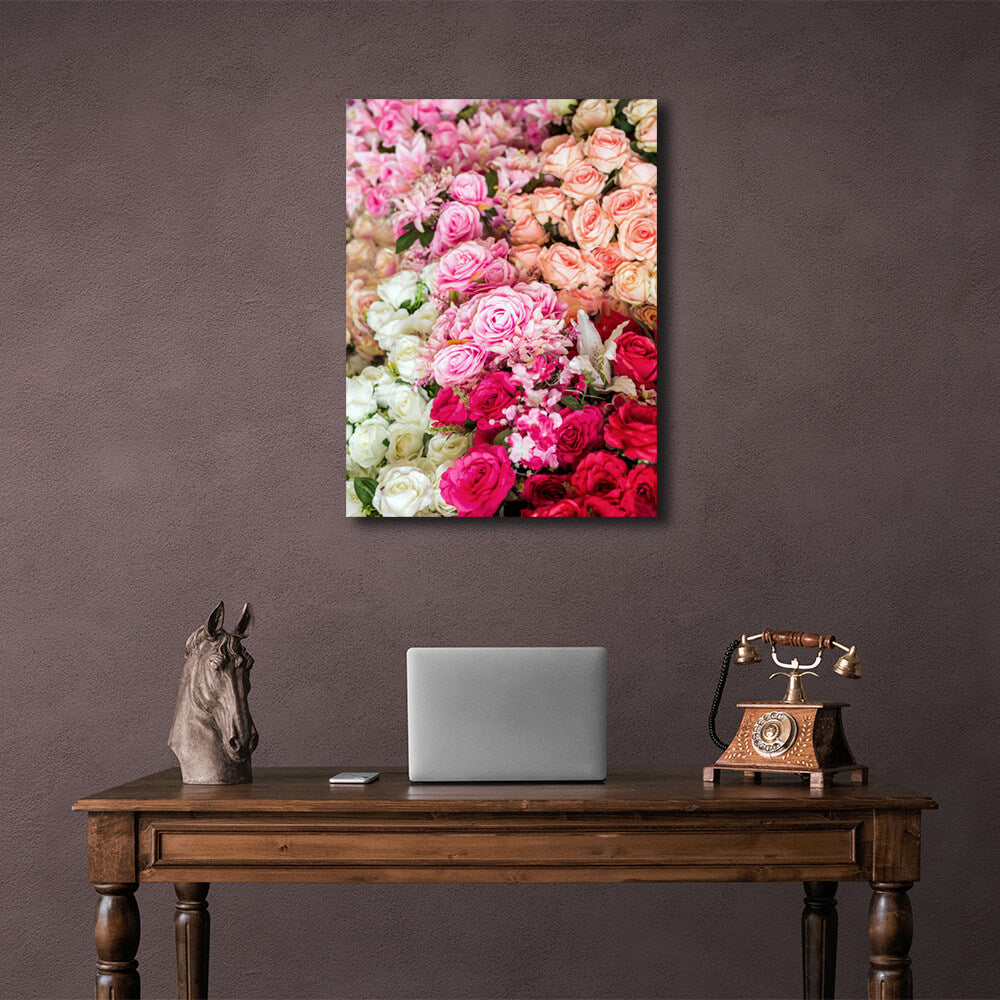 Interior Bouquet of Roses Canvas Wall Art Print