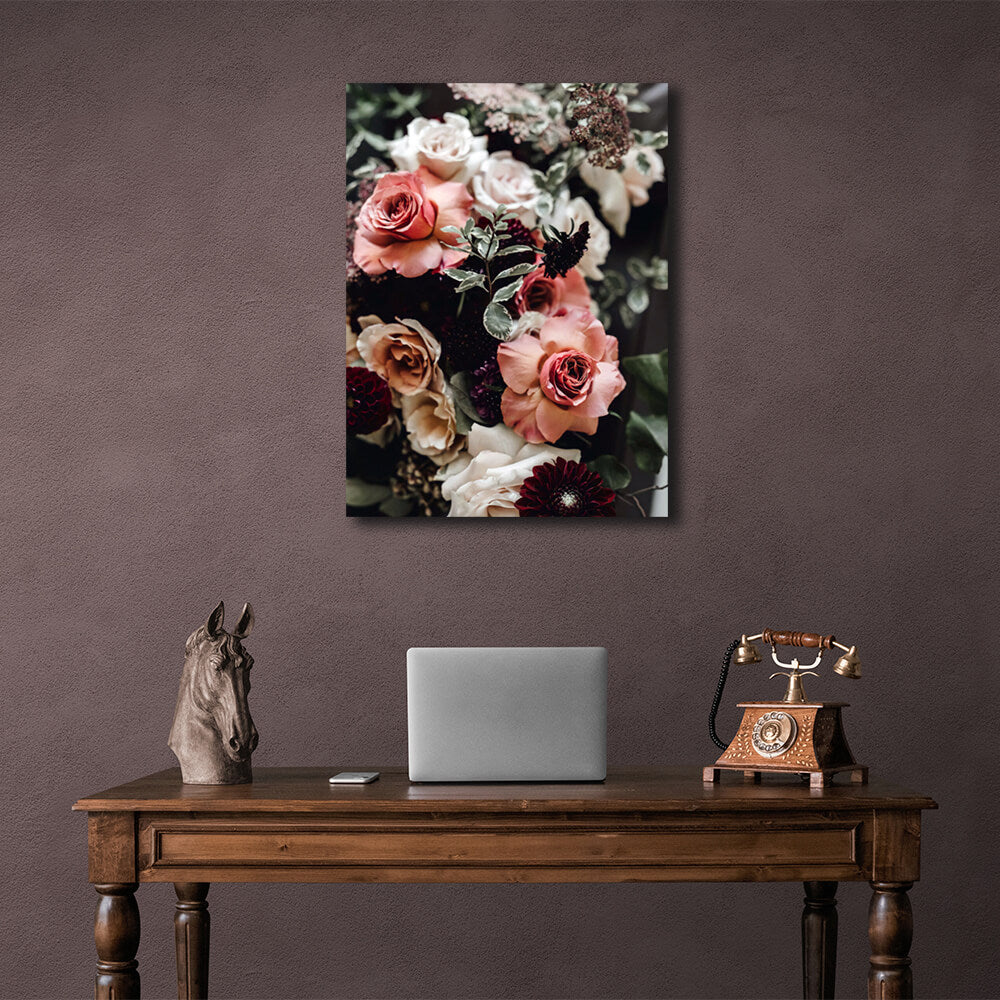 Interior Bouquet of flowers Canvas Wall Art Print