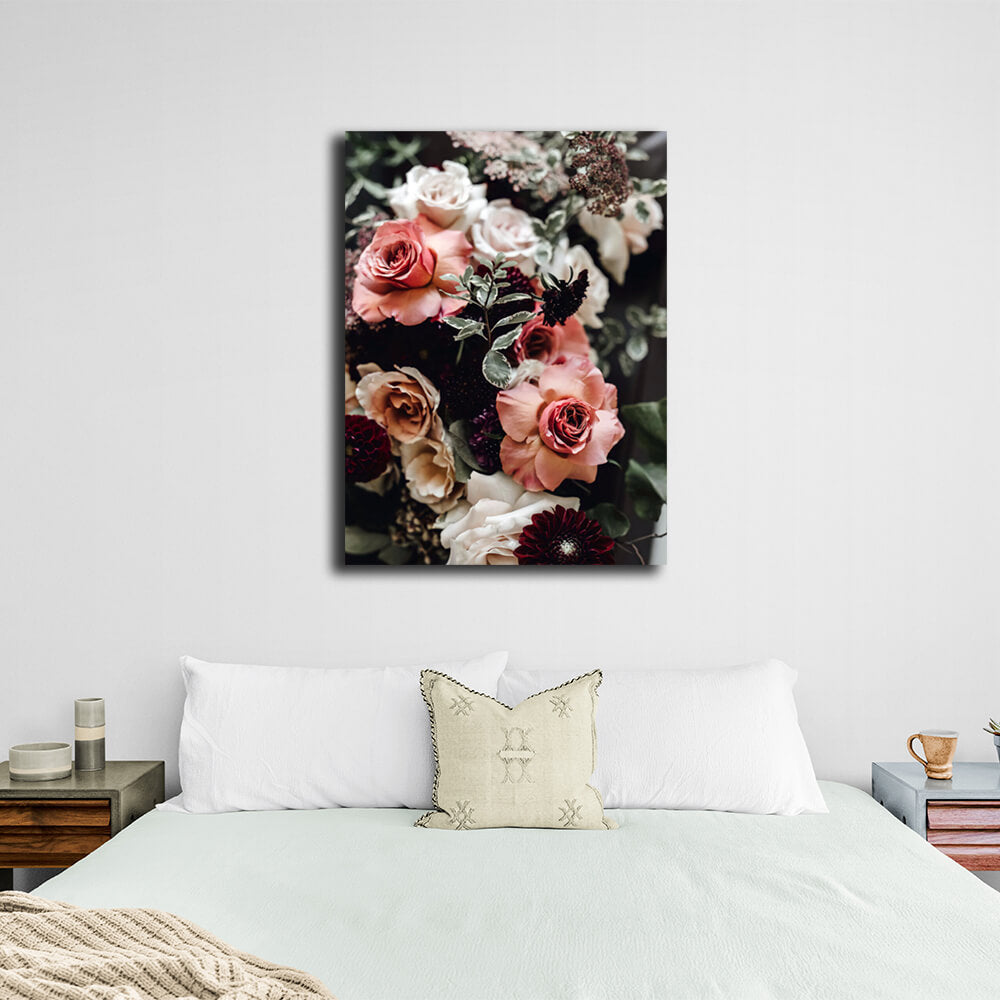 Interior Bouquet of flowers Canvas Wall Art Print