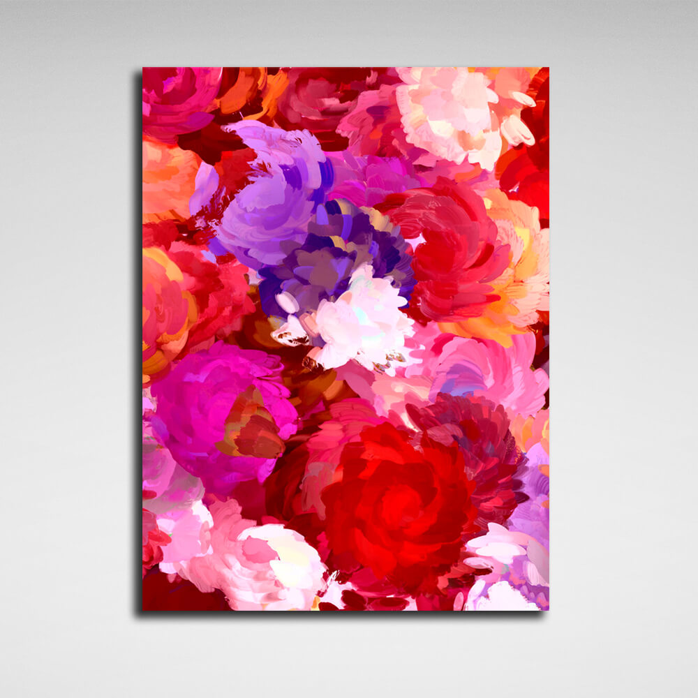 Interior Drawing of a bouquet of flowers Canvas Wall Art Print