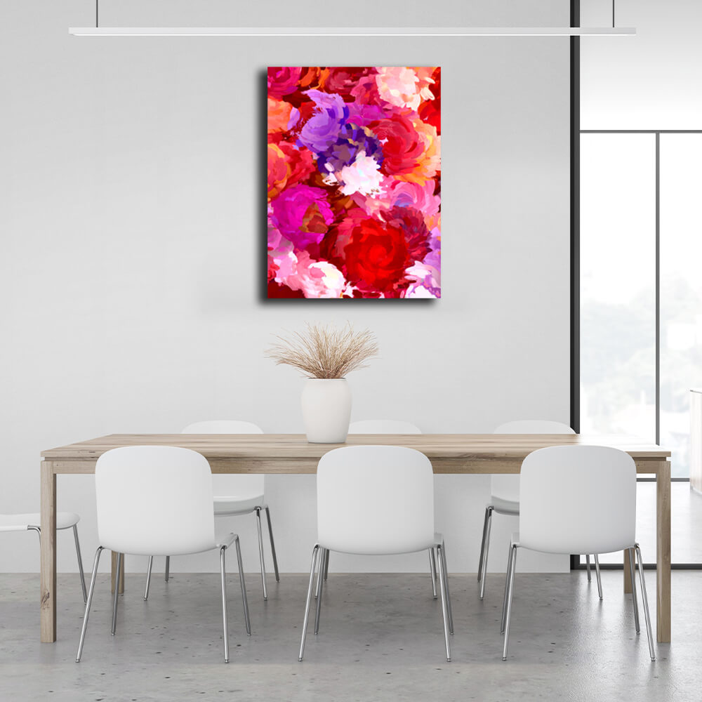 Interior Drawing of a bouquet of flowers Canvas Wall Art Print