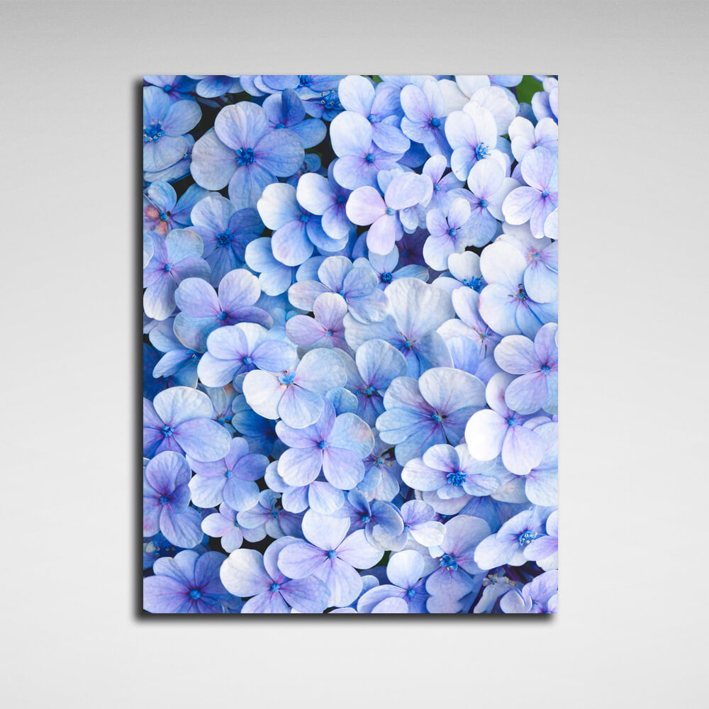 Leinwandbild „Innenraum – Blaue Blumen“