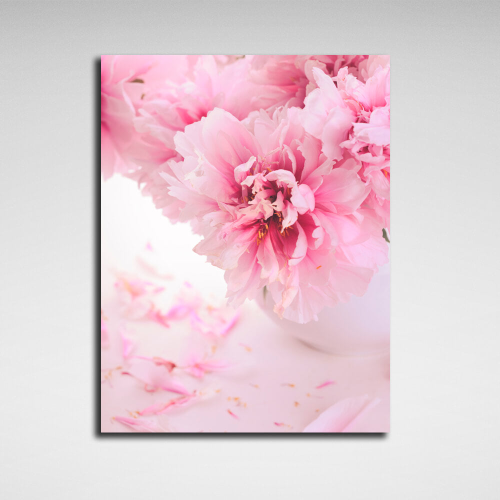 Interior Pink flowers Canvas Wall Art Print