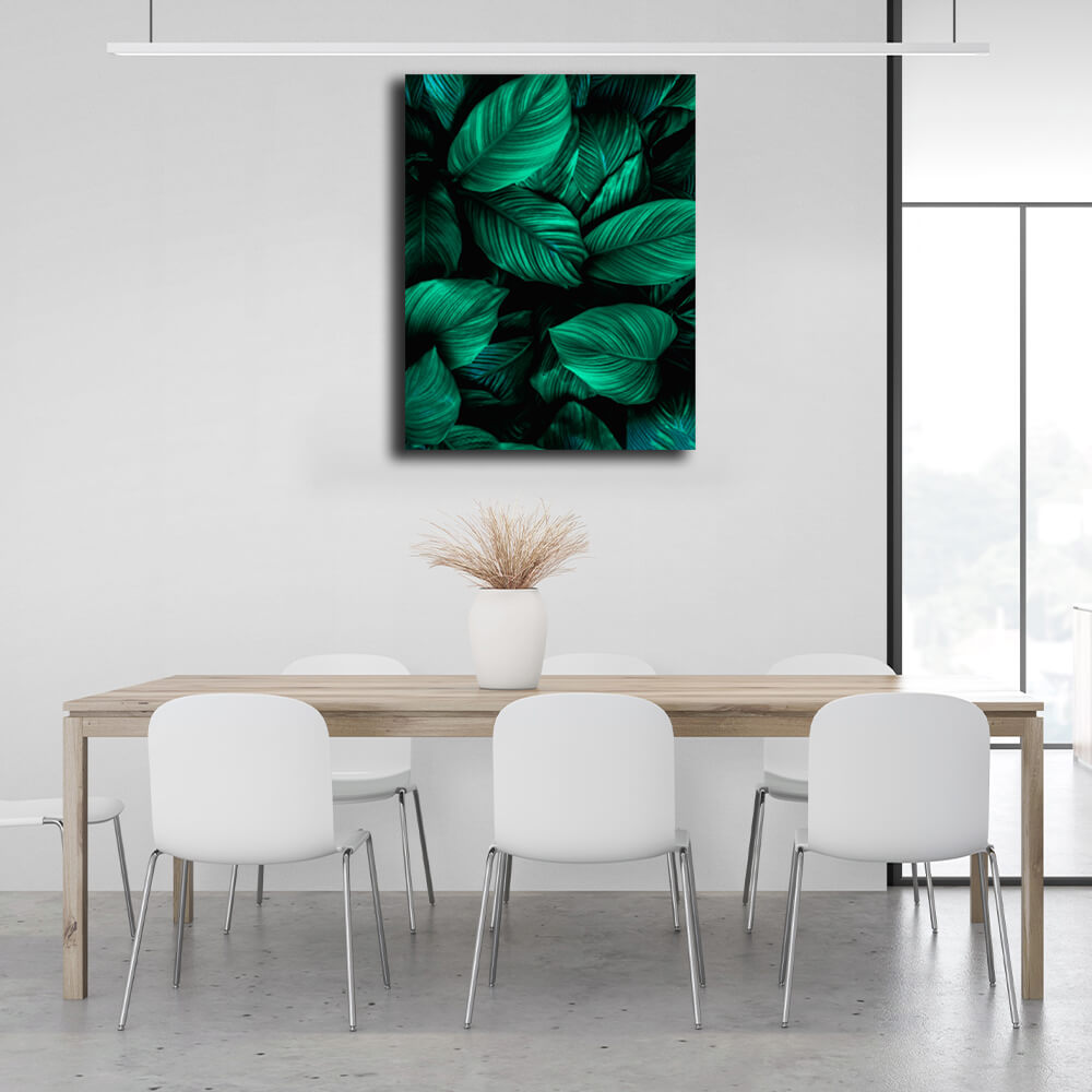 Interior Green tropical leaves Canvas Wall Art Print