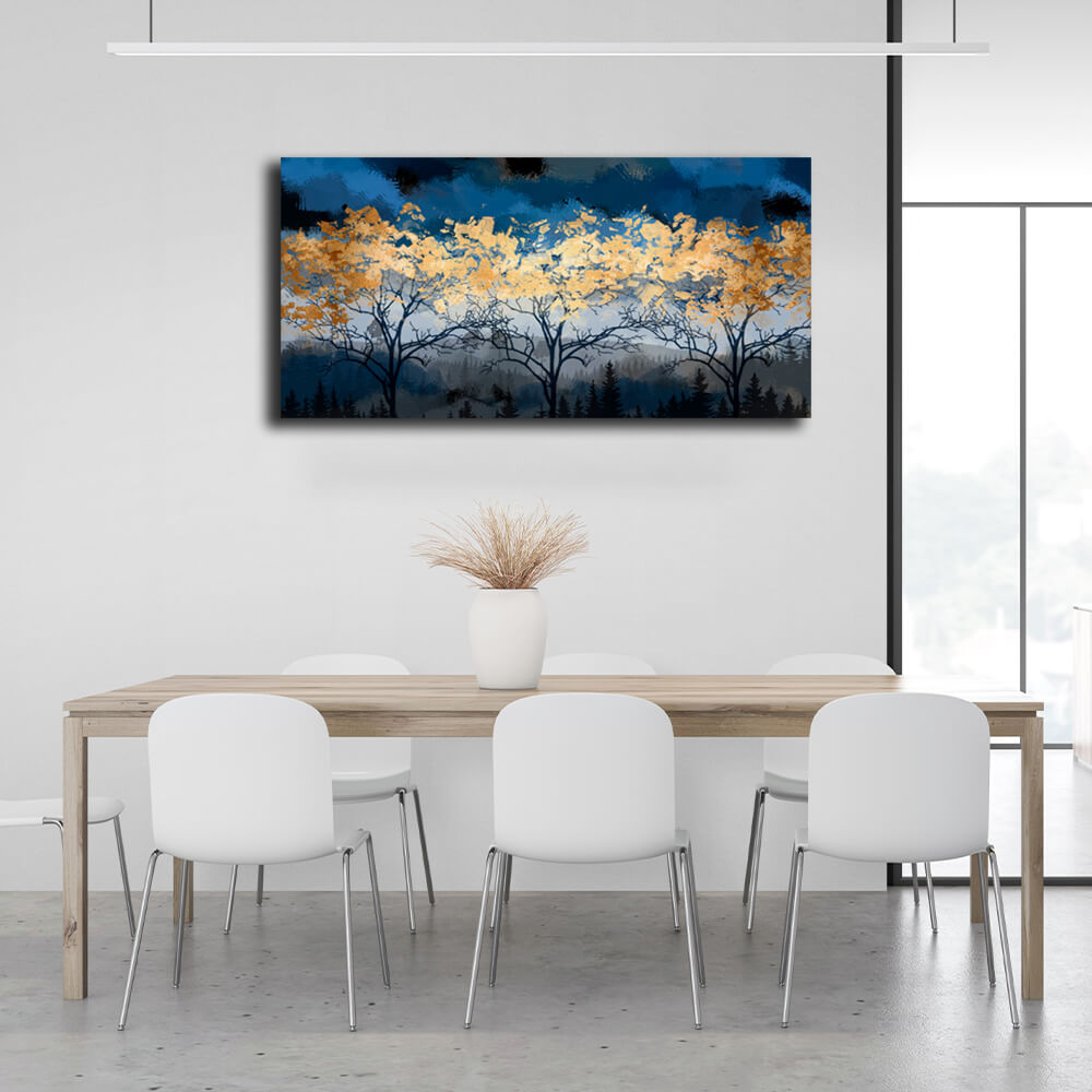 Interior Night forest Canvas Wall Art Print