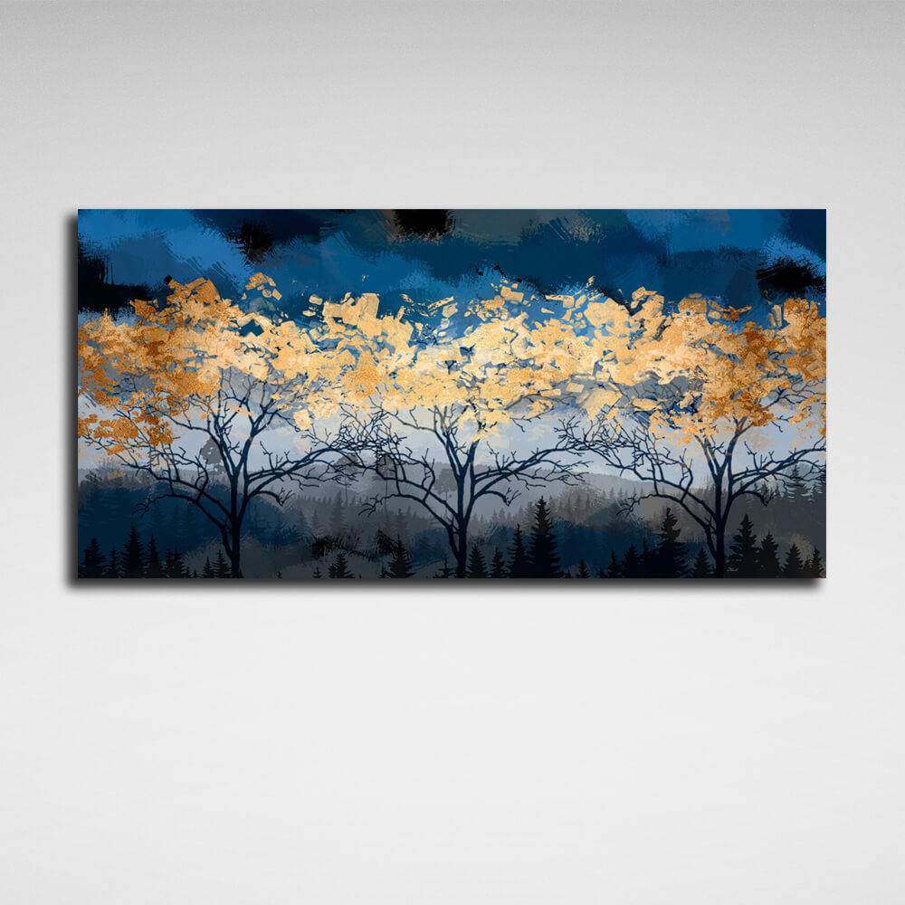 Interior Night forest Canvas Wall Art Print