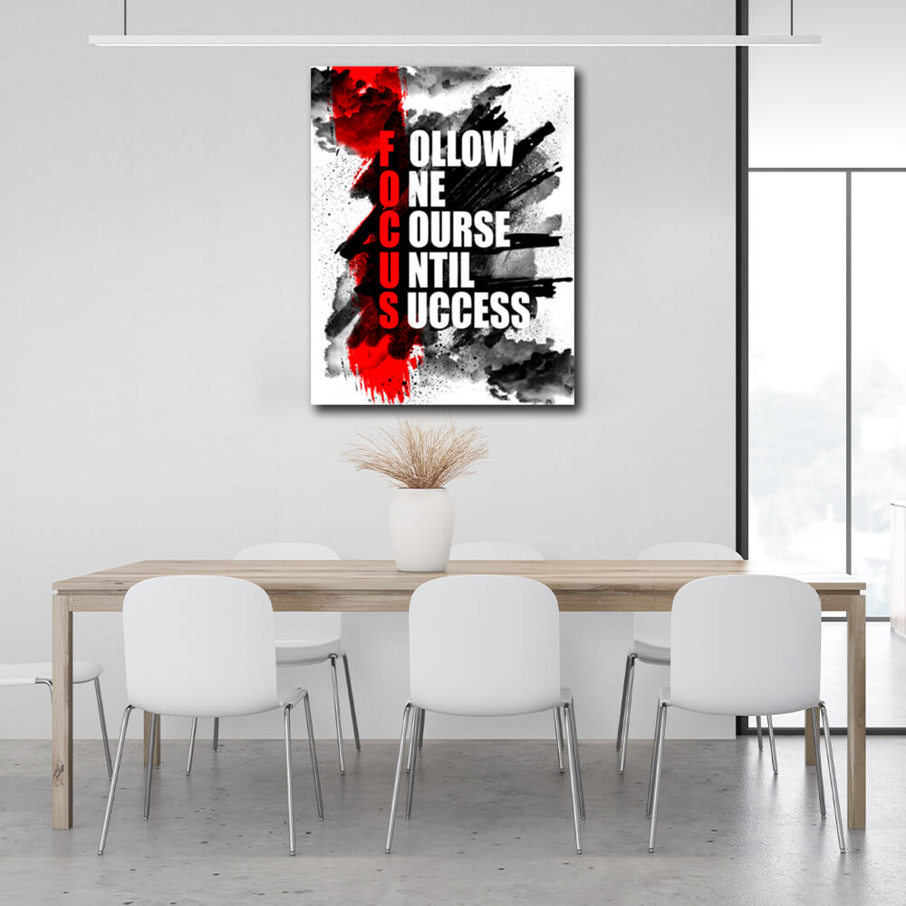 For motivation Focus Motivational Canvas Wall Art Print