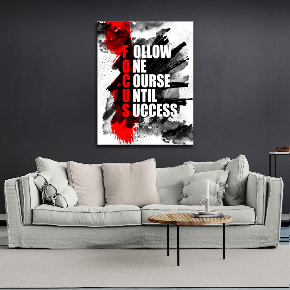 For motivation Focus Motivational Canvas Wall Art Print