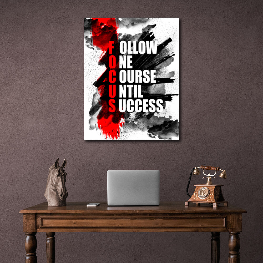 For motivation Focus Motivational Canvas Wall Art Print