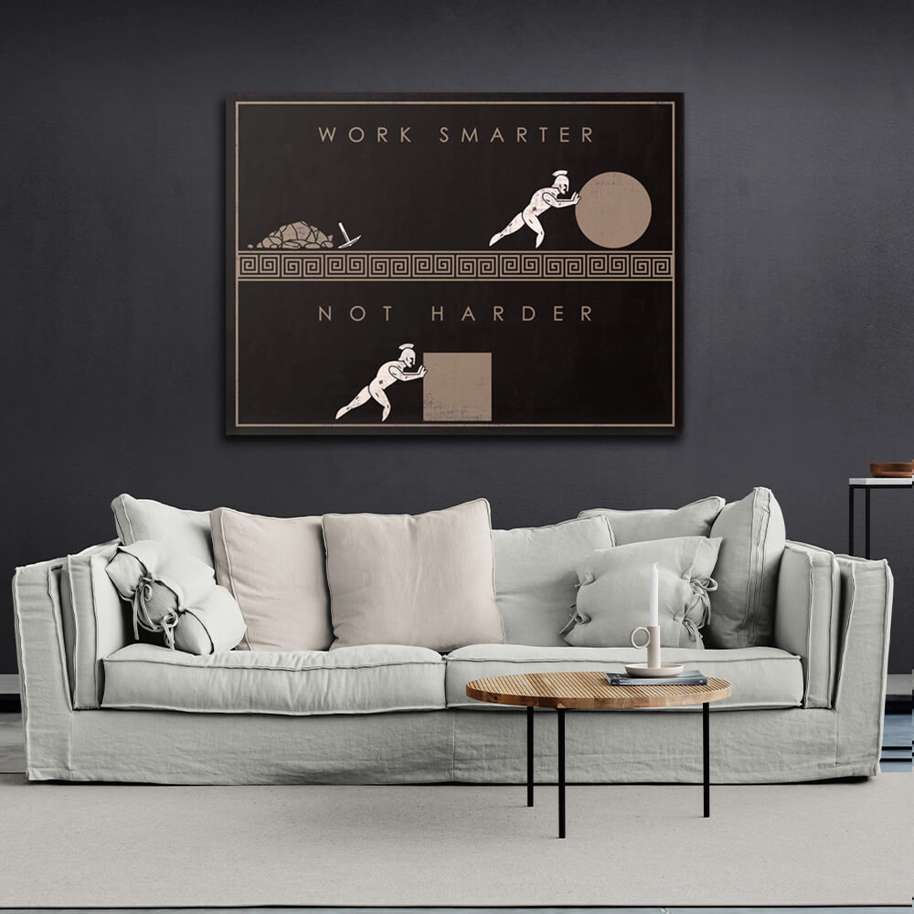 For motivation Work smarter, not harder Motivational Canvas Wall Art Print