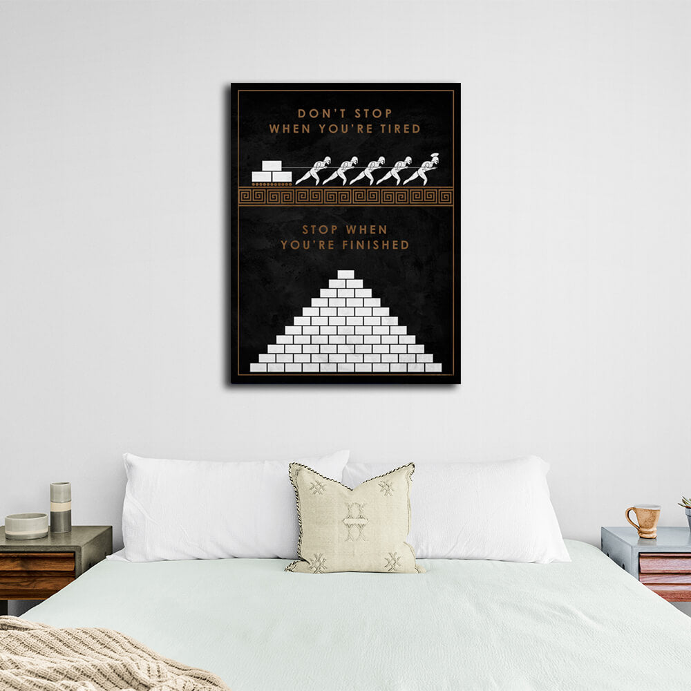 For motivation Don't stop when you are tired Motivational Canvas Wall Art Print