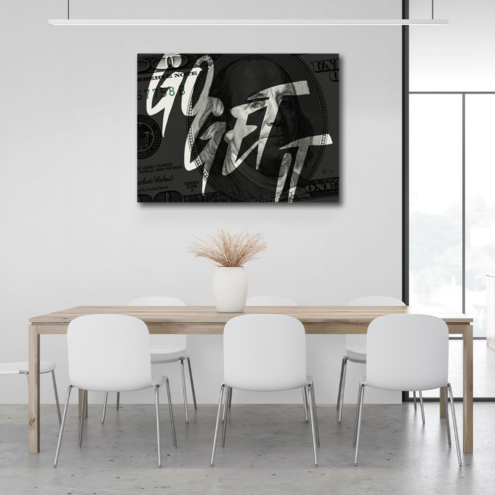 Motivierendes Schild „Go Get It“ – motivierender Kunstdruck auf Leinwand