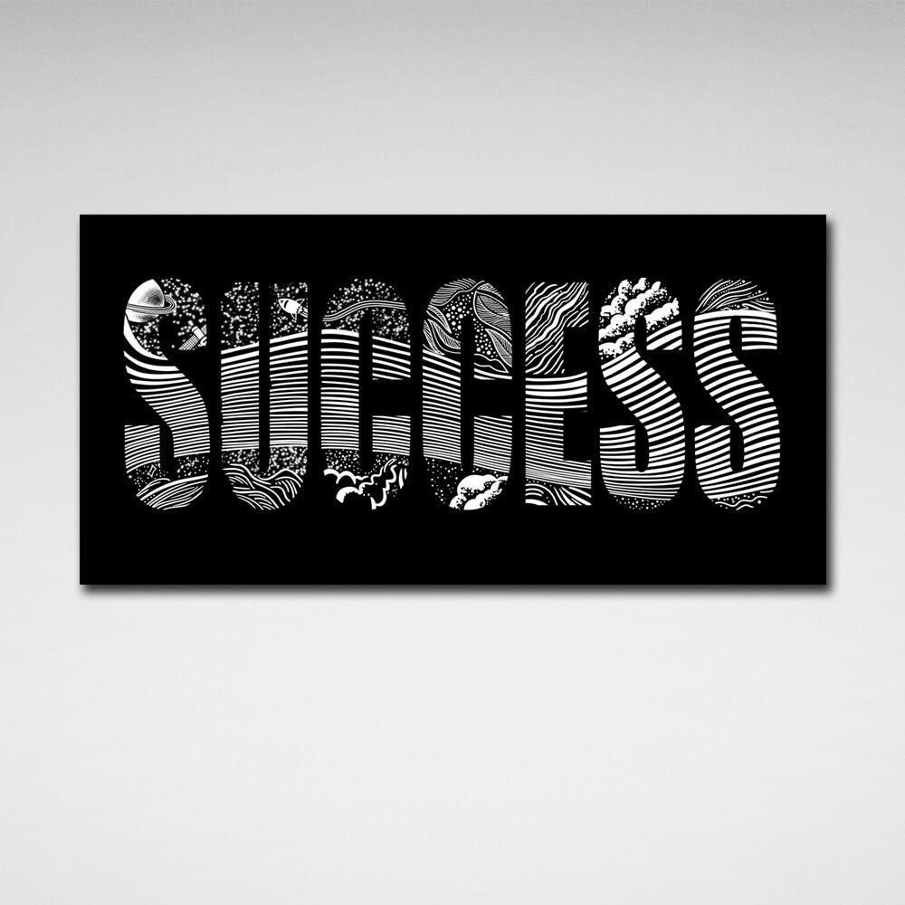 For Motivation Success Motivational Canvas Wall Art Print