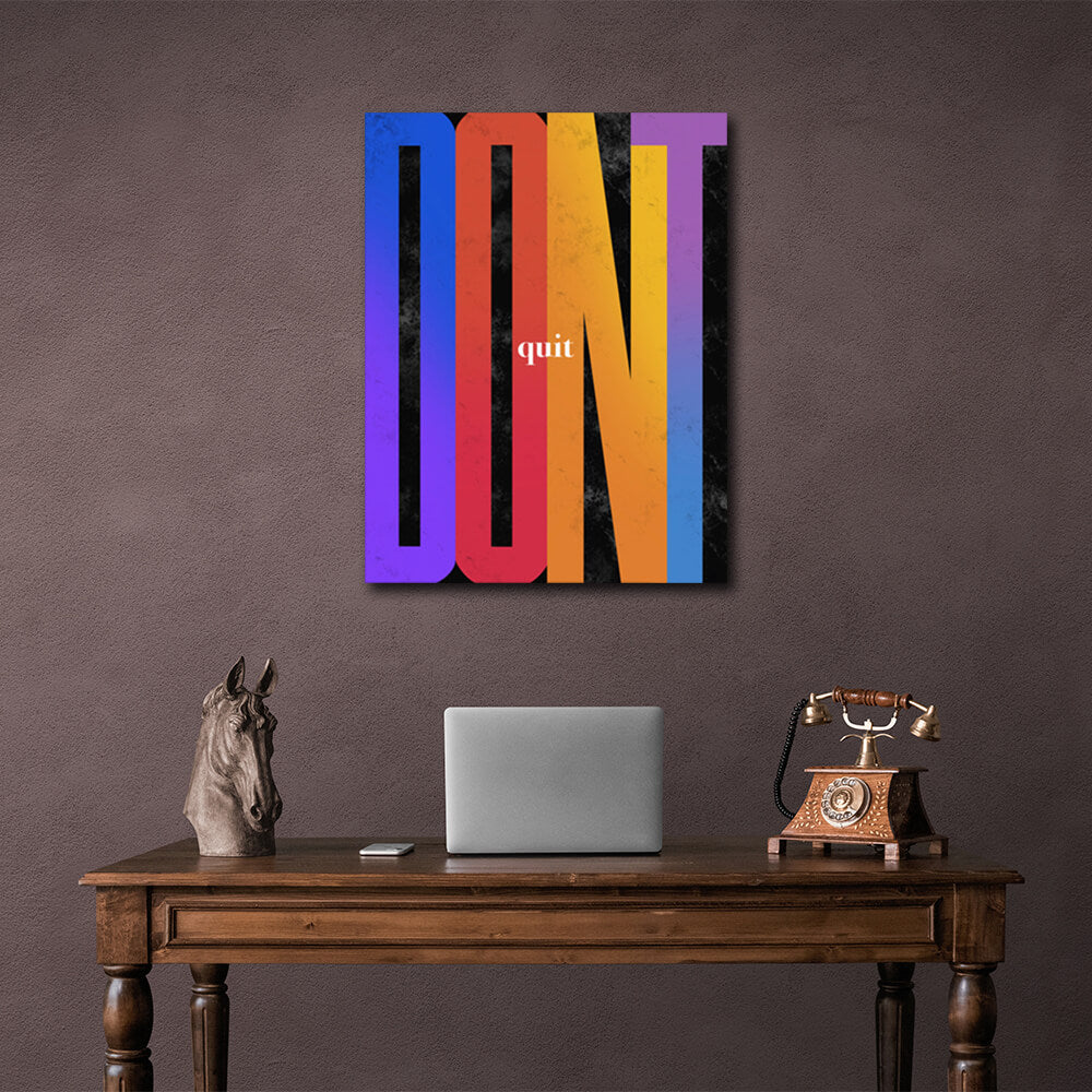 To motivate Don't quit Motivational Canvas Wall Art Print