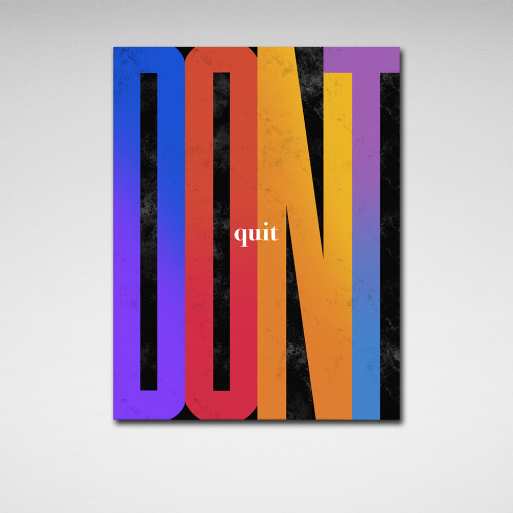 To motivate Don't quit Motivational Canvas Wall Art Print