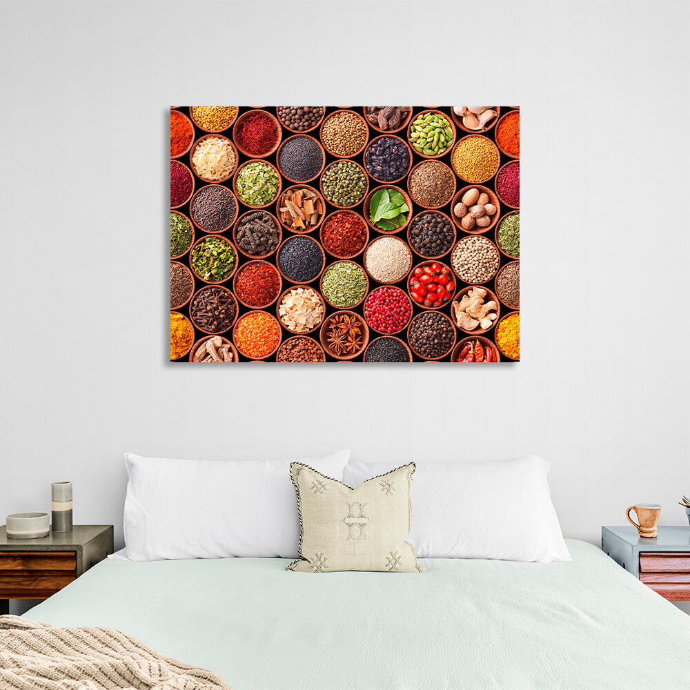 For the kitchen Spice plates Canvas Wall Art Print For Kitchen