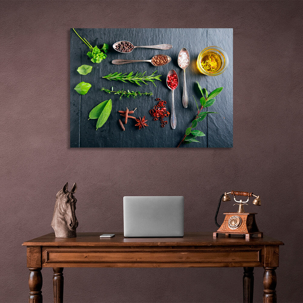 For the kitchen Spices and herbs Canvas Wall Art Print For Kitchen